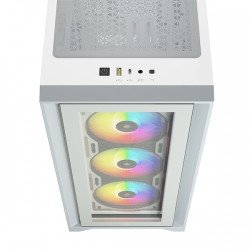 Corsair iCUE 4000X RGB Tempered Glass Mid-Tower ATX Casing (White)