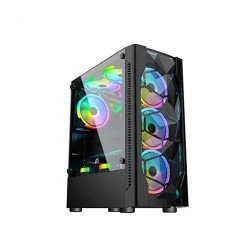 OVO E-335D ARGB Mid-Tower Gaming Case with ARGB Remote Controller