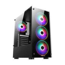 PC Power Crystal Glass Mid Tower ATX Gaming Casing