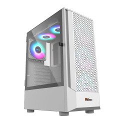 PC Power Flow White Mesh Mid Tower ATX Gaming Casing with Power Supply PC Power Flow White Mesh Mid Tower ATX Gaming Casing with Power Supply