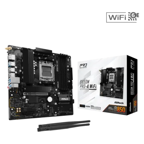 ASRock B850M Pro-A WiFi AM5 DDR5 mATX Motherboard ASRock B850M Pro-A WiFi AM5 DDR5 mATX Motherboard