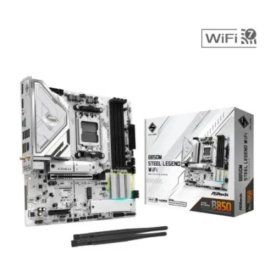 ASRock B850M STEEL LEGEND WIFI AM5 DDR5 mATX Motherboard ASRock B850M STEEL LEGEND WIFI AM5 DDR5 mATX Motherboard