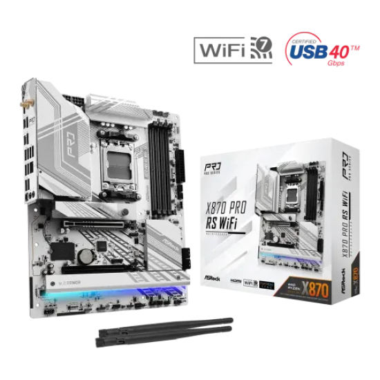 ASRock X870 Pro RS WiFi AM5 DDR5 ATX Motherboard ASRock X870 Pro RS WiFi AM5 DDR5 ATX Motherboard