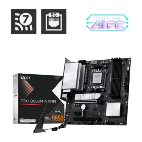 MSI PRO B850M-A WIFI AM5 mATX Motherboard MSI PRO B850M-A WIFI AM5 mATX Motherboard